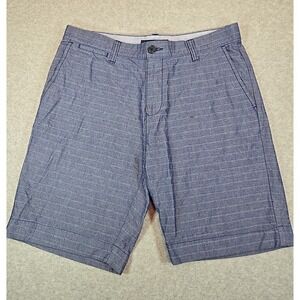 Tommy Hilfiger Shorts Mens 32 Blue Classic Chino Casual Flat Front Logo